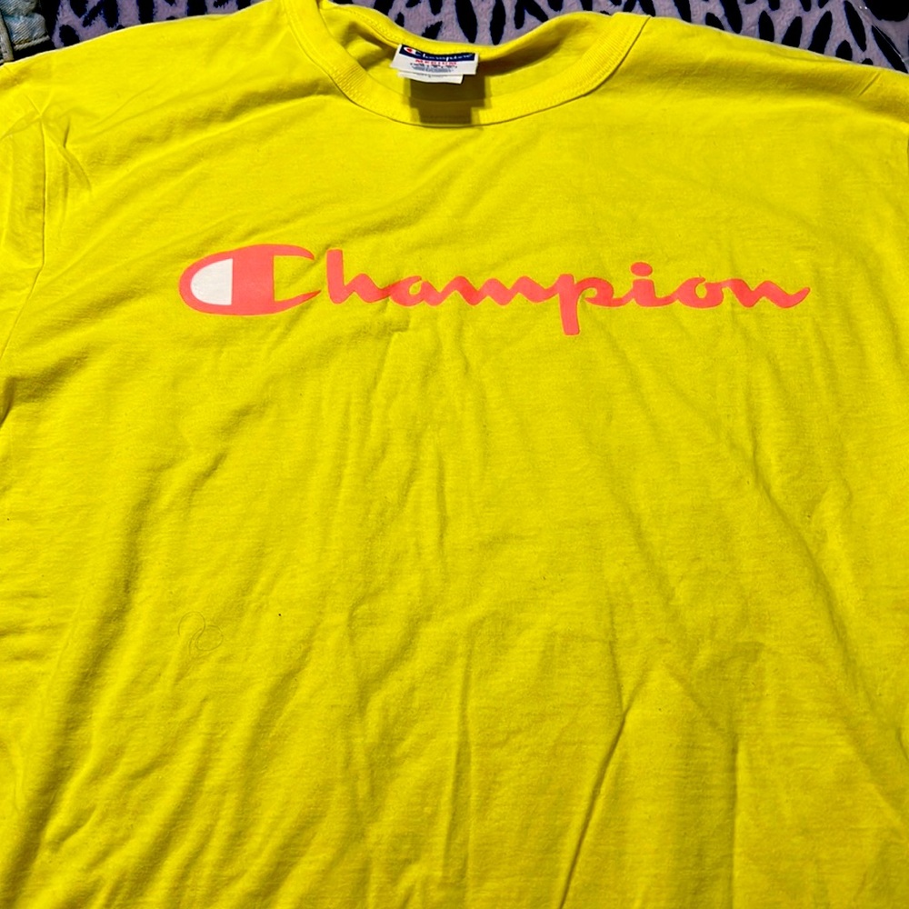 Champion yellow and pink Medium tee